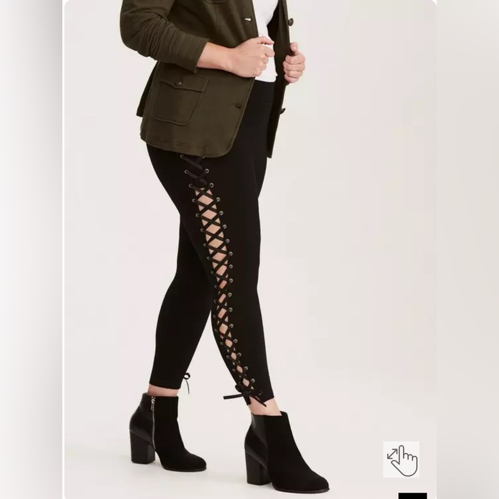 Torrid Lace Up Sides Pixie Pant - Black All-Nighter Ponte